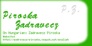 piroska zadravecz business card